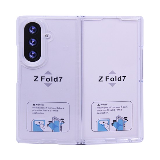 Capa de Silicone com Cantos Dura para Samsung Galaxy Z Fold 7 5G Transparente Capa de Silicone com Cantos Dura para Samsung Galaxy Z Fold 7 5G Transparente